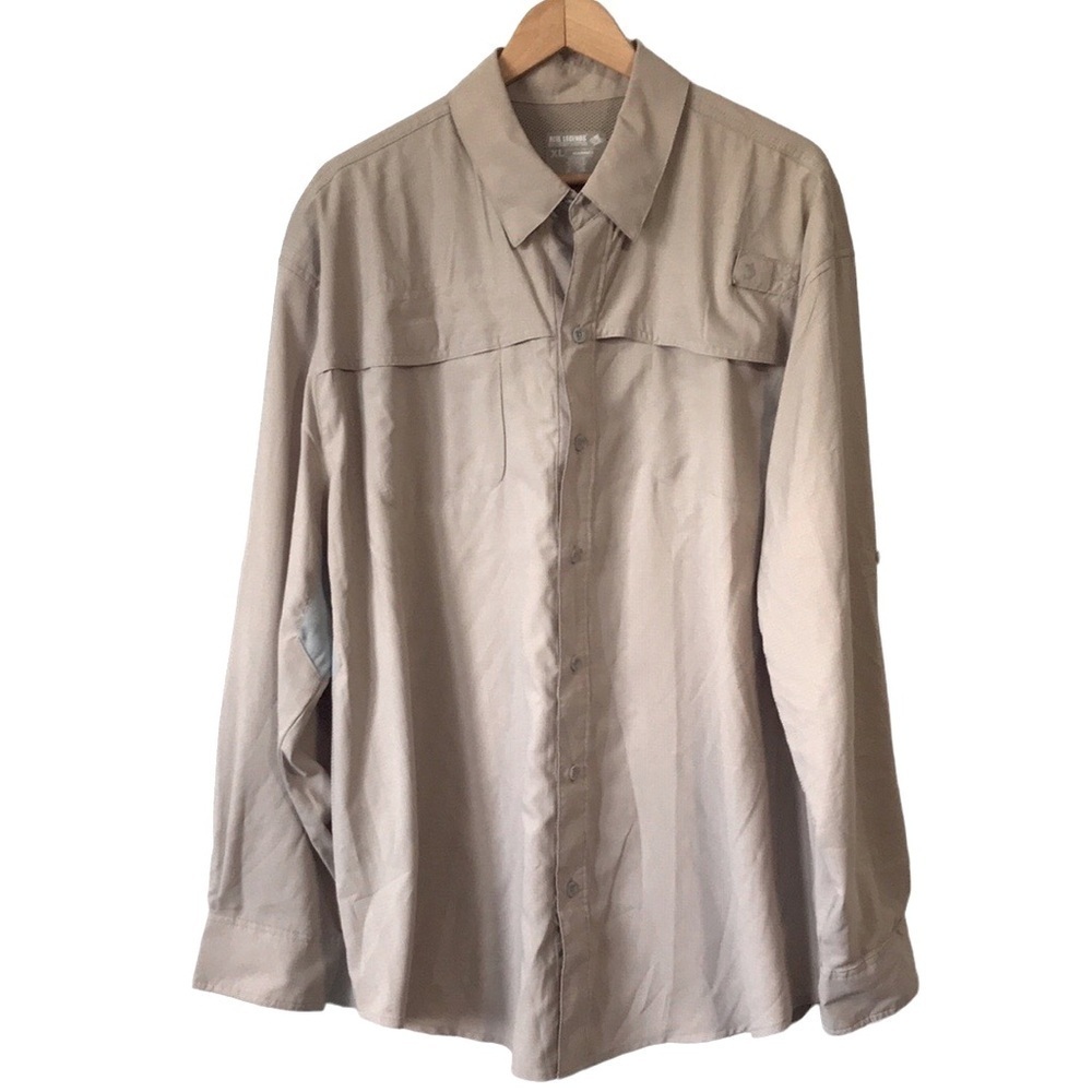 Reel Legends Solid Mariner Long Sleeve Fishing Shirt Top XL